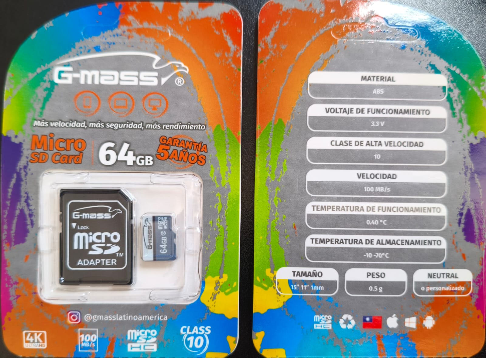 MEMORIA MICRO SD DE 64G MARCA G-MASS